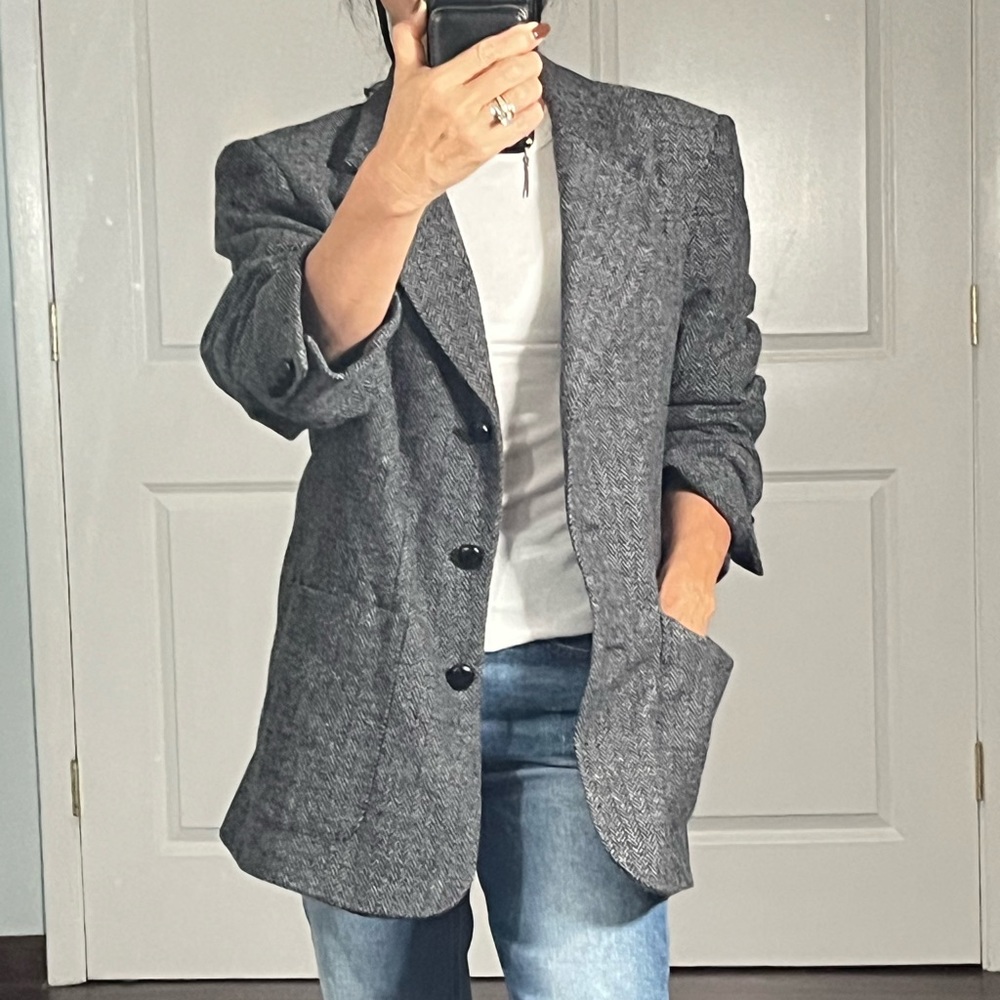 L.L. Bean vintage herringbone jacket blazer size 8